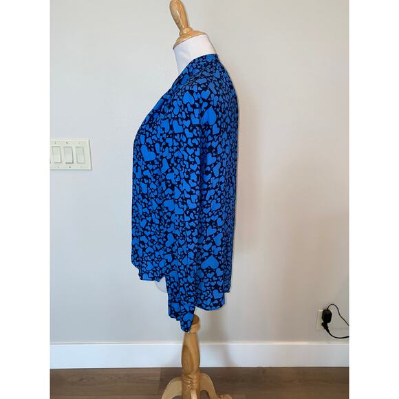Zadig & Voltaire Tink Heart Print Long Sleeve Popover Blouse XS - Picture 2 of 5